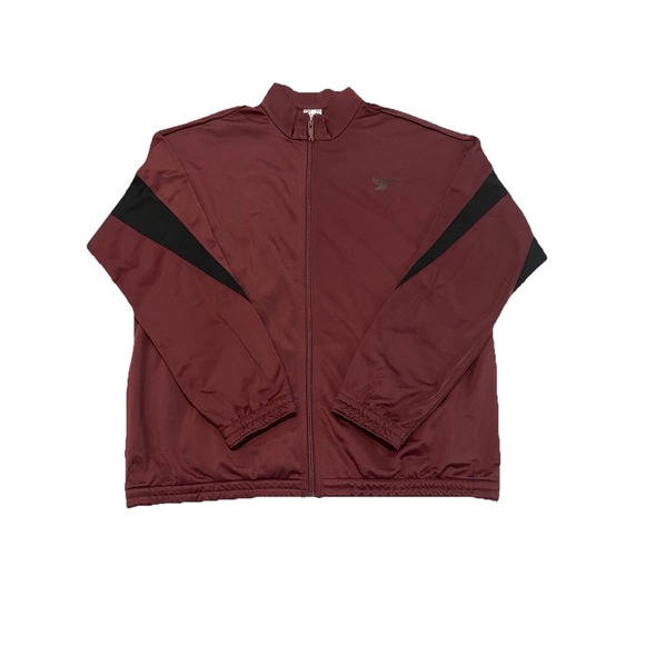 NWT Reebok Men's Track Jacket Identity Vector Tracktop Maroon-Full Zip XL Maroon - Picture 2 of 10